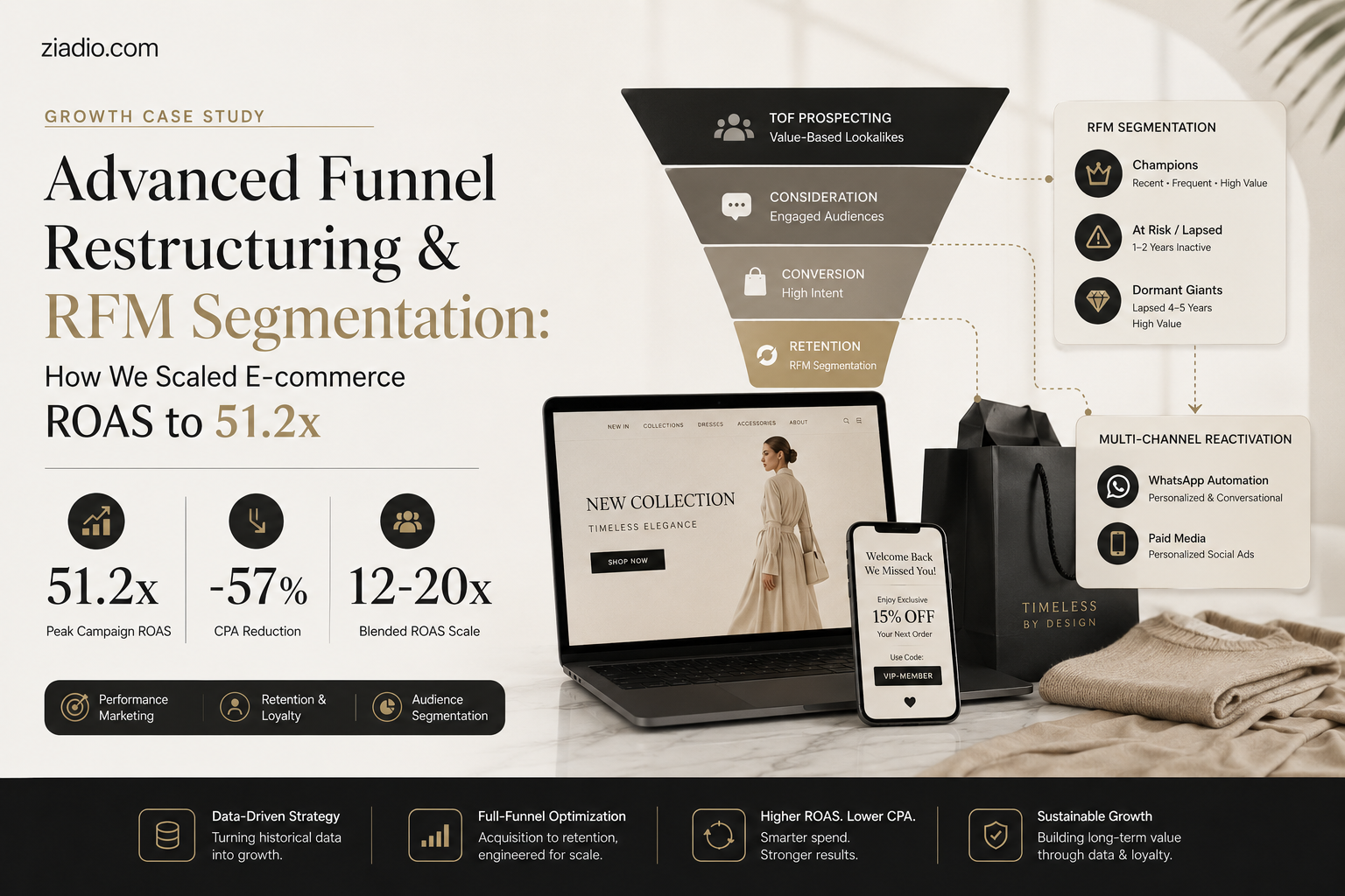 Advanced Funnel Restructuring and RFM Segmentation: How We Scaled E-commerce ROAS to 51.2x